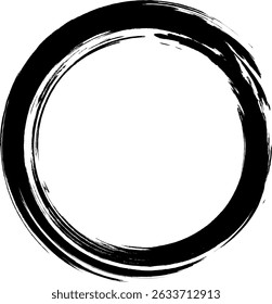 Grunge circle. Buddhist symbol. Circle drawn with ink. 