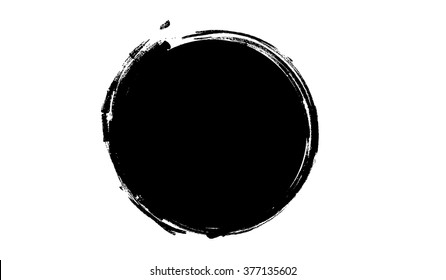 Grunge Circle Chalk Black