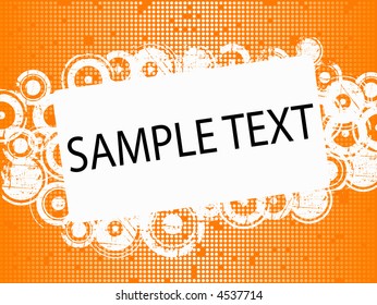 Grunge Circle Copyspace - círculos de masa blanca sobre un fondo naranja