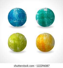Grunge Circle Design. Vector Artwork Set.