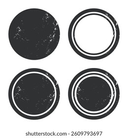 Grunge Circle Designs with Double Rings and Texture
