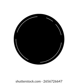 Círculo de Grunge com uma borda angustiada, estilo tecnológico moderno. Quadro redondo abstrato para logotipos, marcas ou elementos de interface do usuário com borda.