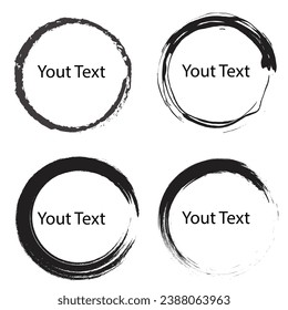 Grunge circle. Grunge frame. Abstract round shape. Vector design template.