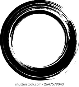 Círculo Grunge. Marco de círculo de Grunge. Pinceladas. Elemento de diseño en forma de círculo con una superficie rugosa, desgastada o texturizada.
