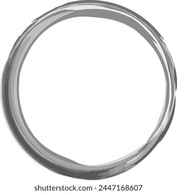 Grunge circle frame. Grunge circle drawn with brush strokes. A circle drawn in ink.