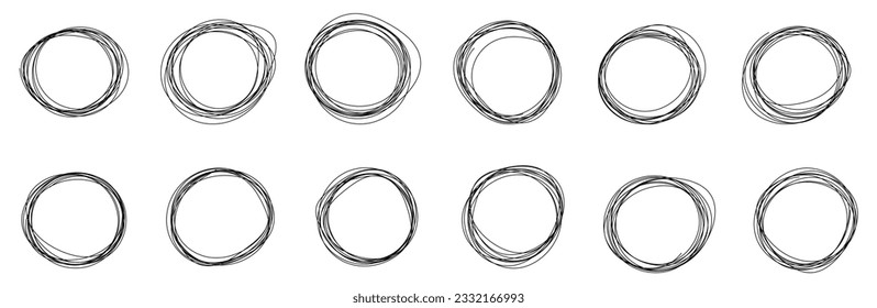 grunge circle frame hand drawing