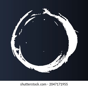 Grunge circle frame on black background.	