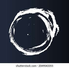 Grunge circle frame on black background.	