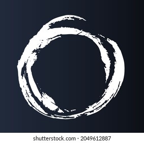 Grunge circle frame on black background.	