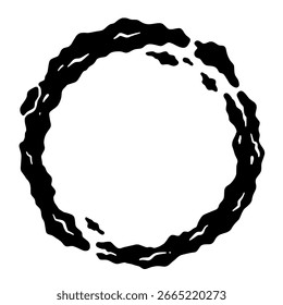 Grunge circle frame - rough paint ring border vector for stamps, labels, and bold graphic seals