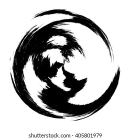 Grunge circle frame, vector illustration