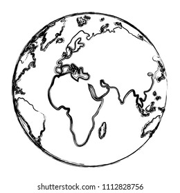 grunge circle global map asia and europe geography