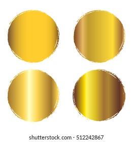 Grunge circle gold Abstract logo design vector illustration