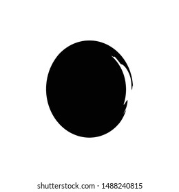 Grunge circle, hand drawn brushed round shape. 