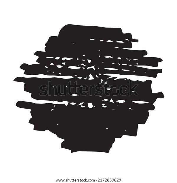 Grunge circle hand painted with ink\
paint, isolated on white background. Vector\
illustration
