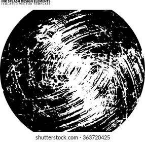 Grunge circle ink blot splash background - Abstract isolated vector design template