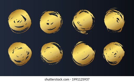 Grunge circle on black background.	