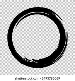 Grunge circle on a transparent background. Creation of backgrounds, design elements, logos and decorative elements. Grunge circle on a chessboard of gray and white squares.