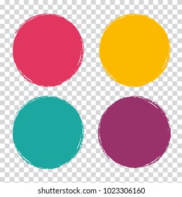 Grunge circle paint Abstract logo on transparent background design. Vector illustration eps 10.