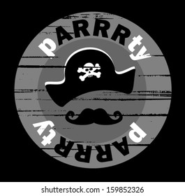 grunge circle pirate party design
