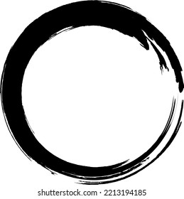 Grunge circle, grunge round shape, grunge banner, grunge frame - brush strokes. On a white background. Kolo.