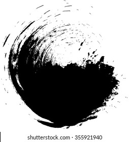 grunge circle, round vintage background, vector design element