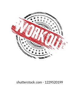 grunge circle rubber stamp with the text workout. workout rubber stamp, label, badge, logo,seal