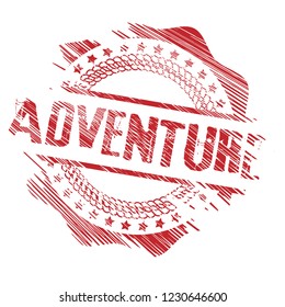 grunge circle rubber stamp with the text adventure. adventure rubber stamp, label, badge, logo,seal