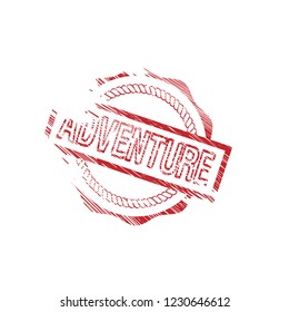grunge circle rubber stamp with the text adventure. adventure rubber stamp, label, badge, logo,seal