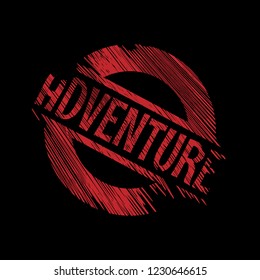 grunge circle rubber stamp with the text adventure. adventure rubber stamp, label, badge, logo,seal
