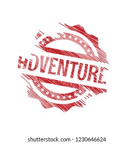 grunge circle rubber stamp with the text adventure. adventure rubber stamp, label, badge, logo,seal