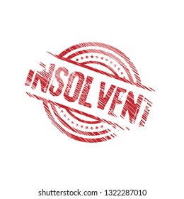grunge circle rubber stamp with the text insolvent.grunge insolvent rubber stamp, label, badge, logo,seal. Designed for your web site design, logo, app, UI
