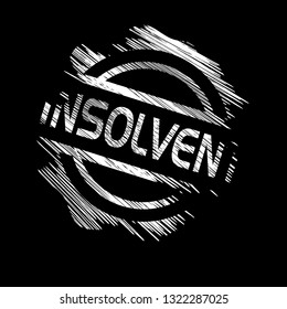 grunge circle rubber stamp with the text insolvent.grunge insolvent rubber stamp, label, badge, logo,seal. Designed for your web site design, logo, app, UI