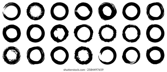Grunge circle, set of black grunge ink stamp circles, Circles. Banners, Insignias , Logos, Icons, Labels and Badges, 