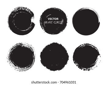 Grunge circle set.Vector round banners.