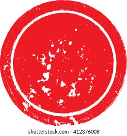 Grunge Circle Shape. Distressed Texture Rounded Shape. Red Rubber Stamp In Circle Form. Vector. Sticker Icon.