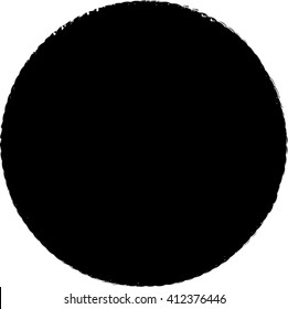 Grunge Circle Shape. Distressed Texture Rounded Shape. Black Stamp In Circle Form. Vector. Sticker Icon.