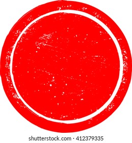 Grunge Circle Shape. Distressed Texture Rounded Shape. Red Rubber Stamp In Circle Form. Vector. Sticker Icon.