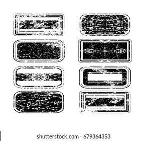 Grunge Circle Shape. Distressed Texture Rounded Shape. Black Rubber Stamp In Circle Form. Vector. Sticker Icon.