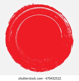 Grunge Circle Shape.Red Round Stamp,Banner.Vector.