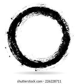 Grunge Circle Shape . Vector Illustration . Rubber Stamp Texture .