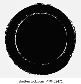 Grunge Circle Shape.Black Round Stamp,Banner.Vector.
