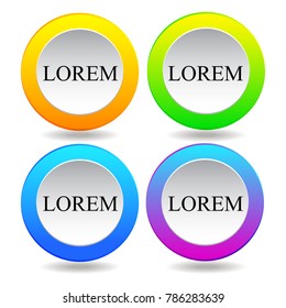 Grunge Circle shiny colorful with middle space on white background. Abstract logo design. Vector illustration eps10.
