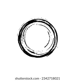 Grunge circle sign on white background