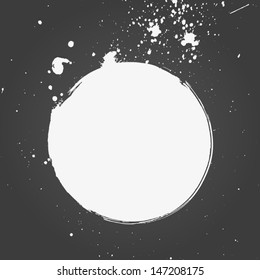 Grunge circle and splash background. Abstract shape for your design