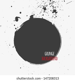 Grunge circle and splash background. Abstract shape for your design