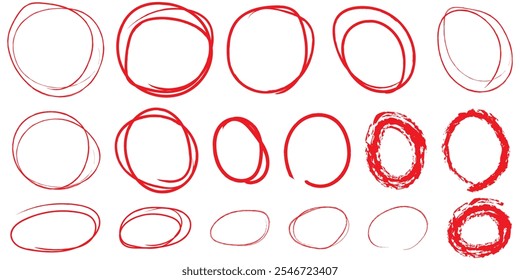 Grunge circle stain, coffee ring, cup ink mark, black round trace line art, charcoal brush outline design isolated on white background. Chalk paint vector illustration