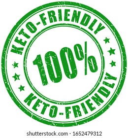 Grunge circle stamp keto-friendly, vector illustration
