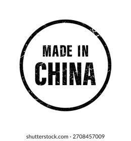 Sello del círculo del grunge con el texto aislado hecho en China