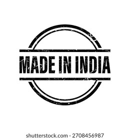 Sello de círculo de grunge con texto hecho en la India aislado